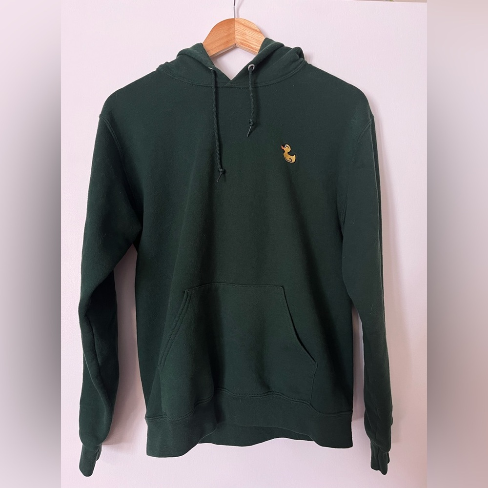 Jerzees Forest Green Hoodie with Duck Emblem